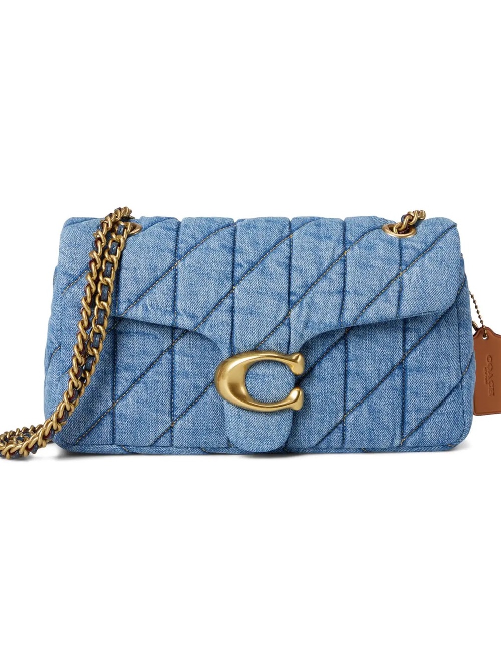 Coach Tabby 26 Quilted Denim Shoulder Bag with Gold 'C' Hardware - Indigo